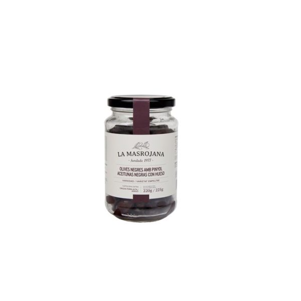 Økologiske sorte Empeltre Oliven, 220 gr